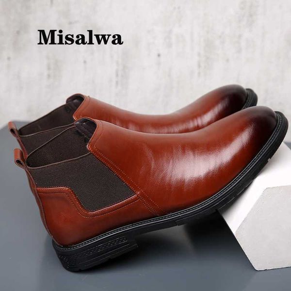 misalwa dropshipping 38-48 men's boots leather elegant dress short boot spring winter insulation wedding boots pointy, Black
misalwa dropshipping 38-48 men's boots leather elegant dress short boot spring winter insulation wedding boots pointy, Black