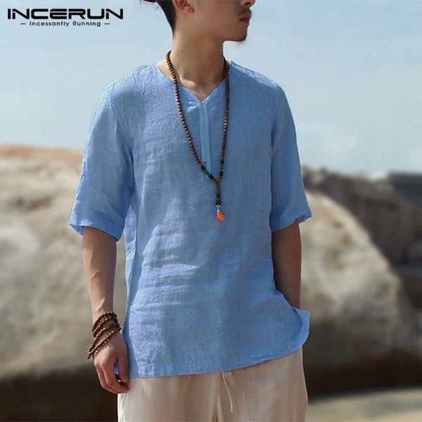 incerun 2020 vintage mens shirt half sleeve v neck retro casual solid color leisure shirts men summer chemise plus size 5xl, White;black
incerun 2020 vintage mens shirt half sleeve v neck retro casual solid color leisure shirts men summer chemise plus size 5xl, White;black