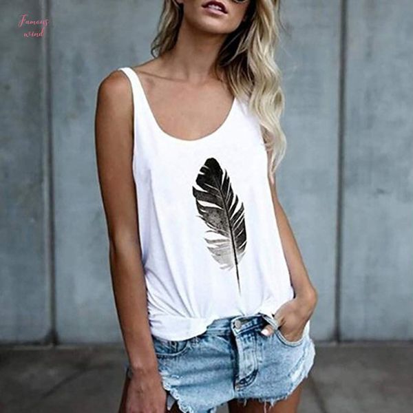 women loose tank summer fashion sleeveless feather printed camis casual vest plus size 3xl wdc2450, White
women loose tank summer fashion sleeveless feather printed camis casual vest plus size 3xl wdc2450, White