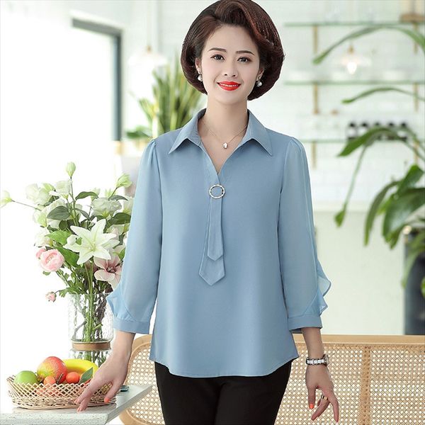 mom's t- t- 2020 middle-aged women's autumn thin shirt collar base shirt western style v-neck women's top, White
mom's t- t- 2020 middle-aged women's autumn thin shirt collar base shirt western style v-neck women's top, White