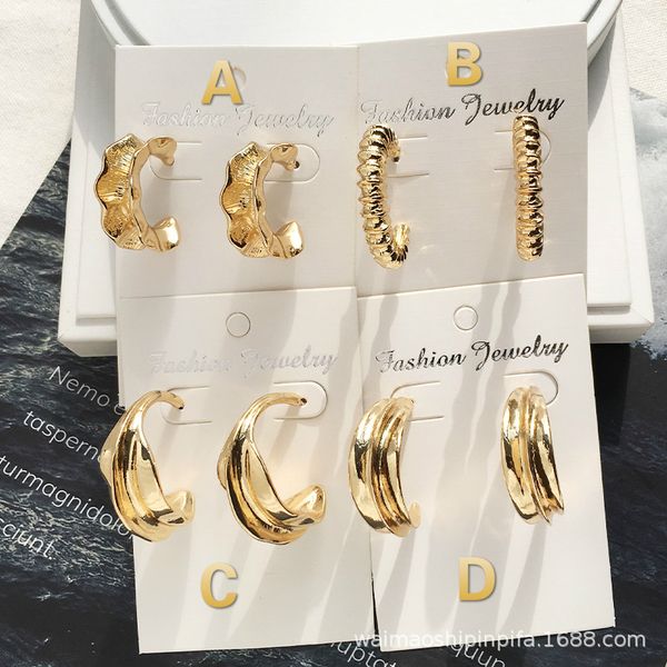 2019 cross-border new european and american style simple and irregular c-shaped ear ring ins net red niche design sense earrings, Golden
2019 cross-border new european and american style simple and irregular c-shaped ear ring ins net red niche design sense earrings, Golden