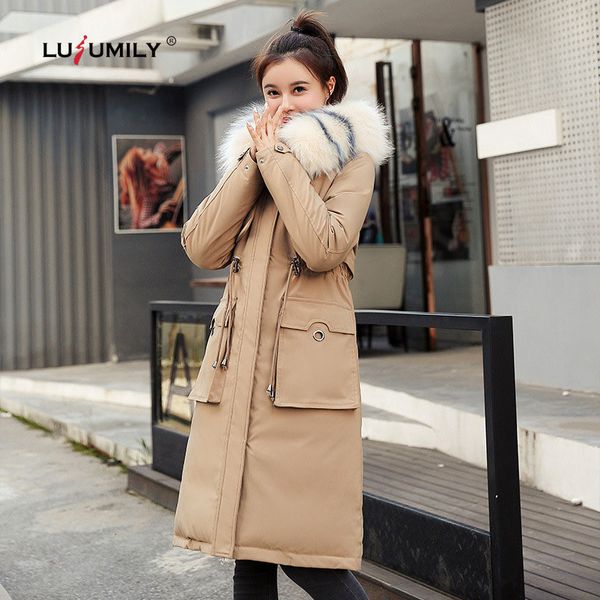 lusumily 2019 new arrival women winter jacket cotton padded warm thicken large fur solid slim long coats parka women's jackets, Black
lusumily 2019 new arrival women winter jacket cotton padded warm thicken large fur solid slim long coats parka women's jackets, Black