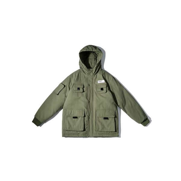 2019 street retro loose cap thickened cotton coat men's fashion multi-pocket tooling coat in winte, Black
2019 street retro loose cap thickened cotton coat men's fashion multi-pocket tooling coat in winte, Black