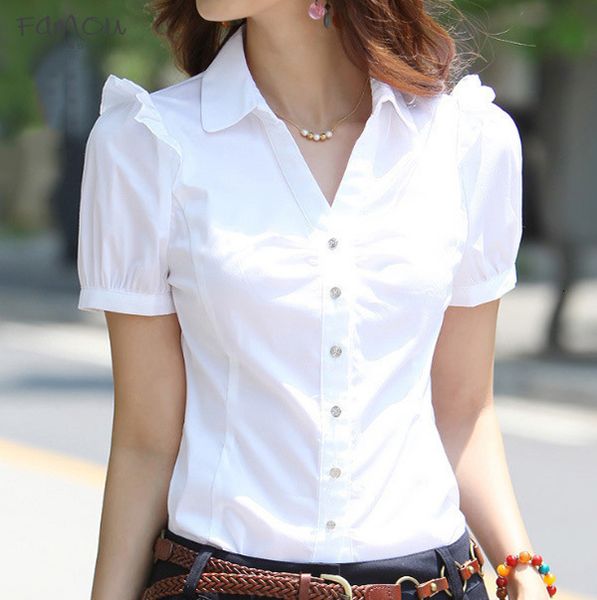 2019 summer womens short sleeve cotton blouses shirts plus size ladies applique elegant officewear blouse feminina white formal shirt
2019 summer womens short sleeve cotton blouses shirts plus size ladies applique elegant officewear blouse feminina white formal shirt