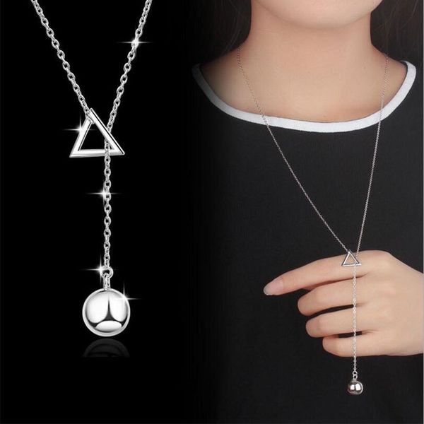 925 sterling silver jewelry triangle strip long chain pendants&necklaces for women collares
925 sterling silver jewelry triangle strip long chain pendants&necklaces for women collares