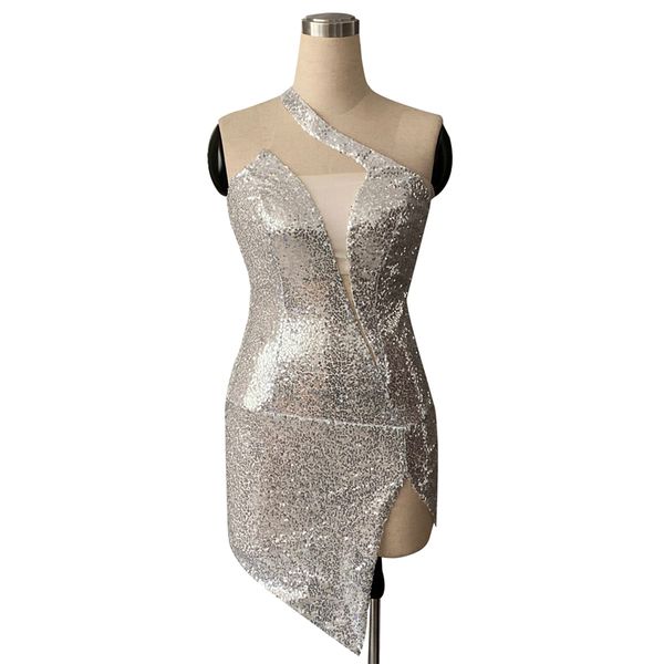 womens sequins bodycon dresses one shoulder deep v female party dresses skinny split solid ladies dresses, White;black
womens sequins bodycon dresses one shoulder deep v female party dresses skinny split solid ladies dresses, White;black
