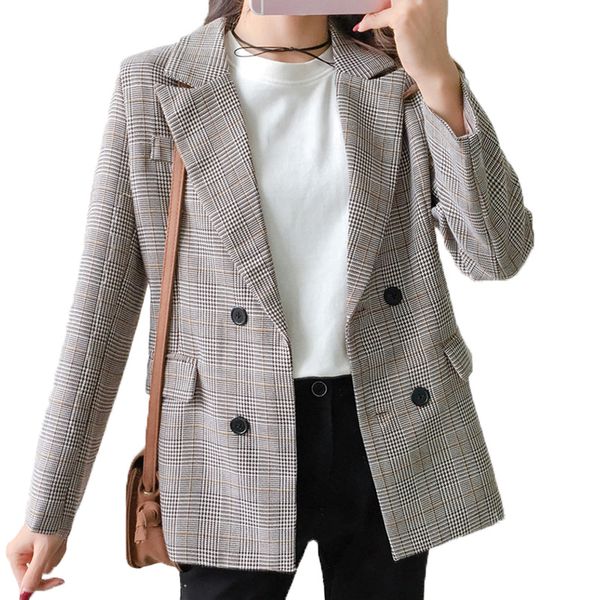 women 2019 double breasted winter coat woman blazers feminino casual work suit long sleeve jacket mujer blazer feminino, White;black
women 2019 double breasted winter coat woman blazers feminino casual work suit long sleeve jacket mujer blazer feminino, White;black