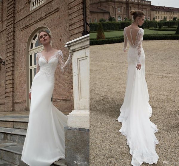 new beach wedding dresses 2019 v-neck long sleeves court train beaded chiffon mermaid wedding gowns vestido de noiva, White
new beach wedding dresses 2019 v-neck long sleeves court train beaded chiffon mermaid wedding gowns vestido de noiva, White