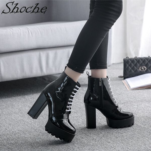 shoche platform faux leather boots women block high heels shoes woman gothic boot 11cm extreme high heel botas, Black
shoche platform faux leather boots women block high heels shoes woman gothic boot 11cm extreme high heel botas, Black