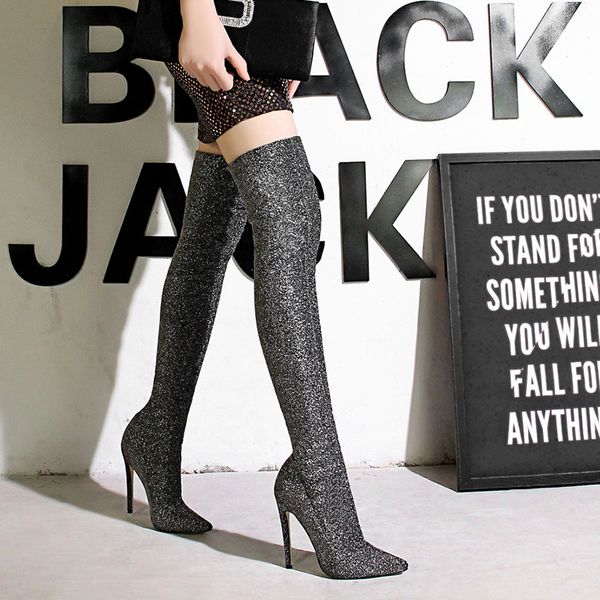 2019 fashion women boots slim look over the knee boots high heel spring and autumn concise ladies size, Black
2019 fashion women boots slim look over the knee boots high heel spring and autumn concise ladies size, Black
