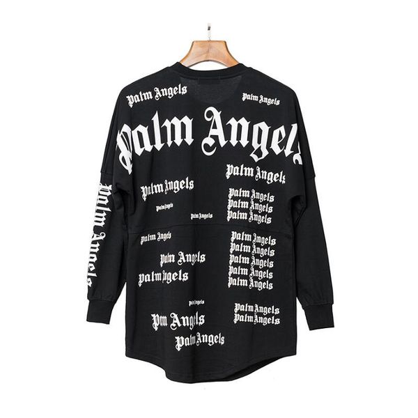 19FW Palm Angels Fully Printed Letter Hip Hop Hooded Sweatshirt Men Women Casual Crewneck Pullover Street Skateboard Sweater HFYMWY262