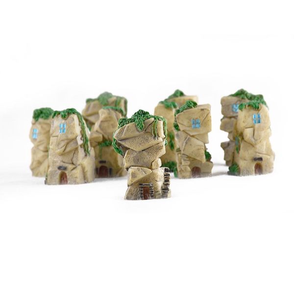 10 pieces resin castle rock for fairy garden miniature, model railroad layout