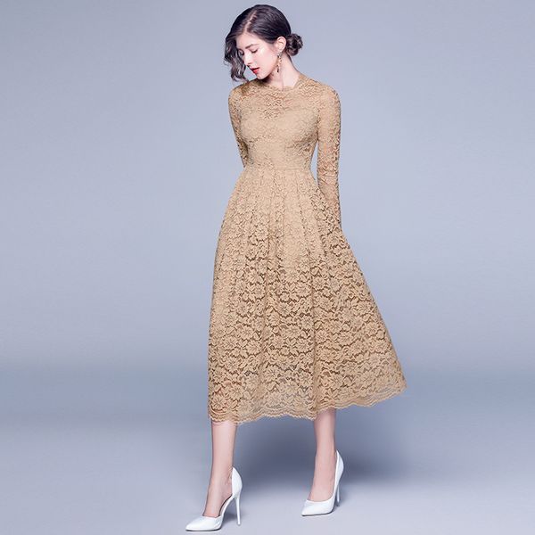 womens hollow out crochet lace party dresses 2019 spring autumn new elegant women wedding bridesmaid long ball prom gown dress, Black;gray 
womens hollow out crochet lace party dresses 2019 spring autumn new elegant women wedding bridesmaid long ball prom gown dress, Black;gray