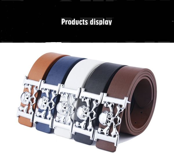 new versatile men's belt students decorate smooth buckled skull waistband, Black;brown
new versatile men's belt students decorate smooth buckled skull waistband, Black;brown