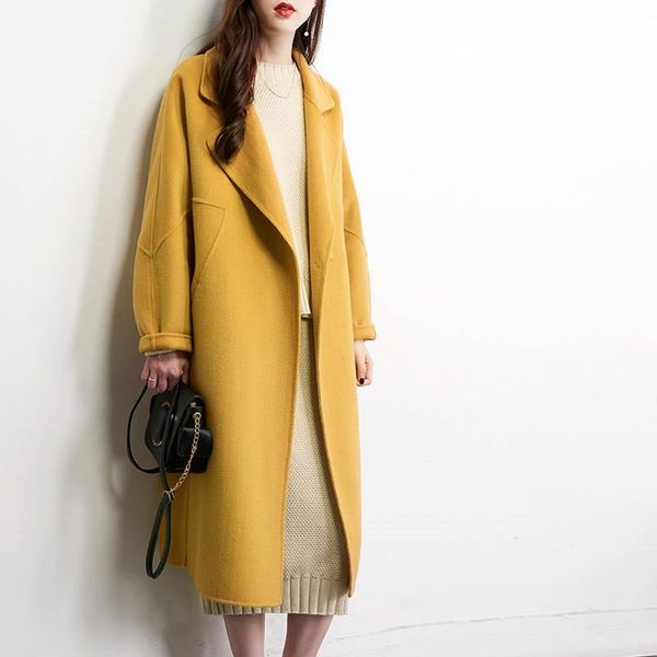 2019 new autumn winter female casual loose long wool blend coat female sweet thicken maxi cashmere woolen outwear abrigos r291, Black
2019 new autumn winter female casual loose long wool blend coat female sweet thicken maxi cashmere woolen outwear abrigos r291, Black