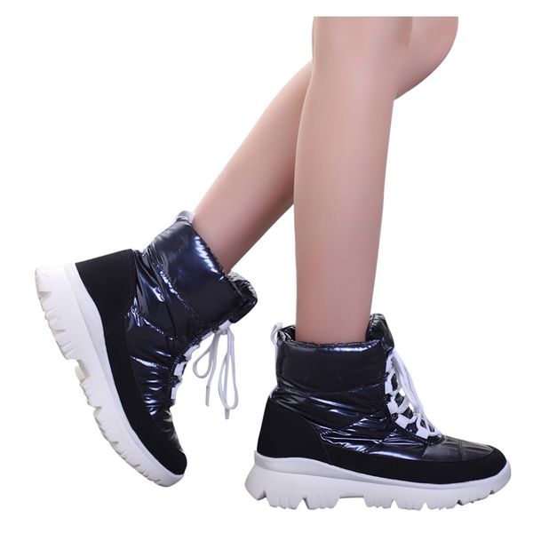 waterproof women's rain boots winter lace up shoes flat plus thick sole ankle boots non-slip casual short tube snow booties, Black
waterproof women's rain boots winter lace up shoes flat plus thick sole ankle boots non-slip casual short tube snow booties, Black