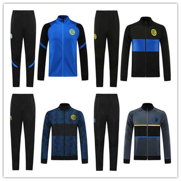 2021 inter soccer jacket tracksuit kits eriksen nainggolan lautaro barella lukaku nainggolan 20/21 inter hoodie jacket training set, Black