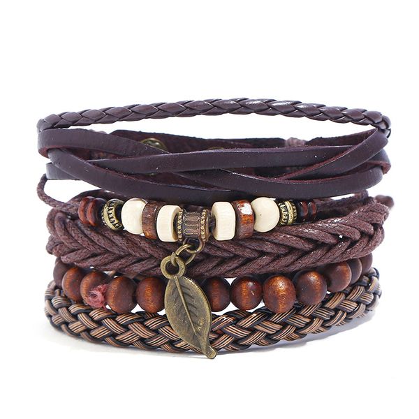 vintage multilayer leaf leather bracelets for men wood beads rope braided bracelet men jewelry wrap wristband pulseira, Golden;silver
vintage multilayer leaf leather bracelets for men wood beads rope braided bracelet men jewelry wrap wristband pulseira, Golden;silver