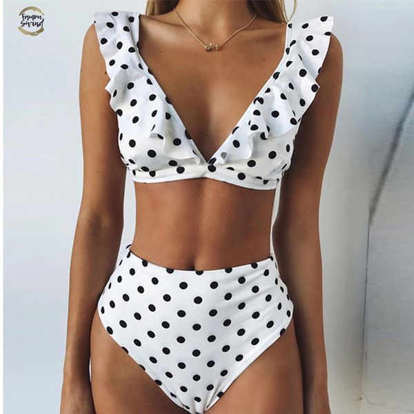 nakiaeoi 2019 high waist bikini women swimwear push up swimsuit ruffle bathing suit polka dot biquinis summer beach wear, White;black
nakiaeoi 2019 high waist bikini women swimwear push up swimsuit ruffle bathing suit polka dot biquinis summer beach wear, White;black