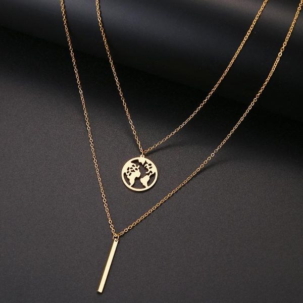 stick hollow multi double layers necklace fashion travel lover earth day gift stainless steel jewelry, Silver
stick hollow multi double layers necklace fashion travel lover earth day gift stainless steel jewelry, Silver