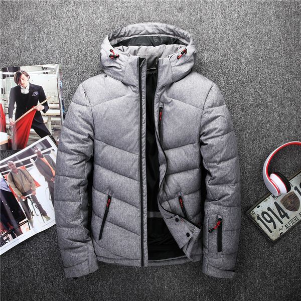 men's hooded down jacket fashion color splicing 2018 winter insulation zipper soft hooded down jacket, Black
men's hooded down jacket fashion color splicing 2018 winter insulation zipper soft hooded down jacket, Black