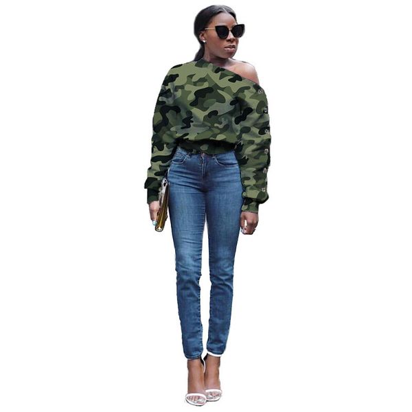 printed button designer tshirts women one shoulder camouflage casual long sleeved pullover tshirts fashion women tees, White
printed button designer tshirts women one shoulder camouflage casual long sleeved pullover tshirts fashion women tees, White