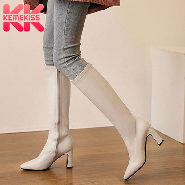kemekiss women knee high boots real leather square heel party shoes women solid color zipper ladies office footwear size 33-40, Black
kemekiss women knee high boots real leather square heel party shoes women solid color zipper ladies office footwear size 33-40, Black