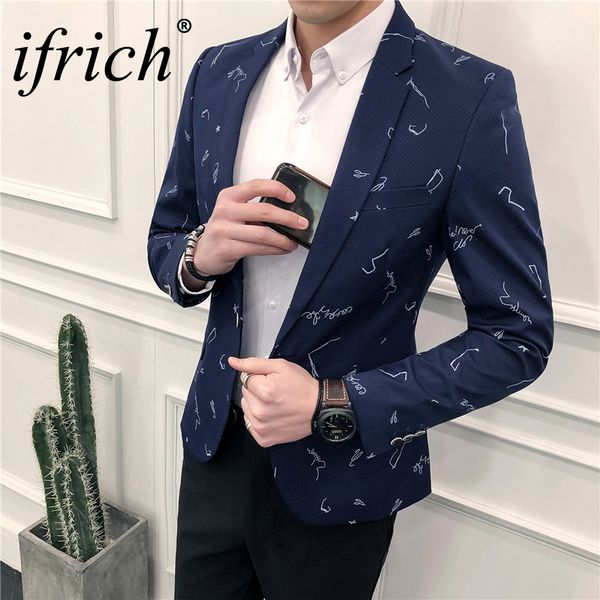 2018 new spring fashion men blazers cotton slim drop shipping male jacket blazer men's sells black blue creative printing, White;black
2018 new spring fashion men blazers cotton slim drop shipping male jacket blazer men's sells black blue creative printing, White;black