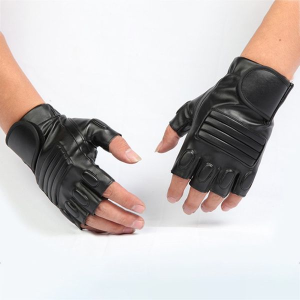 men black pu leather tactical gloves male sport gym fitness cycling gloves half fingers driving black 1 pair
men black pu leather tactical gloves male sport gym fitness cycling gloves half fingers driving black 1 pair