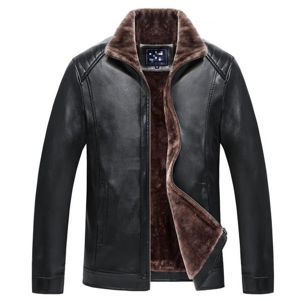 new men's fur one leather men's middle-aged collar jacket casual jacket leather warm and comfortable clothing, Black
new men's fur one leather men's middle-aged collar jacket casual jacket leather warm and comfortable clothing, Black
