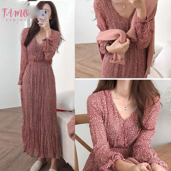 casual dresses 2019 spring design dress women korean style long sleeve v neck dresses temperament lady ruffled print vintage dress 5101, Black;gray
casual dresses 2019 spring design dress women korean style long sleeve v neck dresses temperament lady ruffled print vintage dress 5101, Black;gray