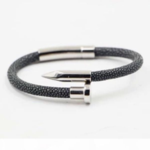 stingray fish skin leather bracelet with stainless steel metal nail magnetic clasp bracelet, Golden;silver
stingray fish skin leather bracelet with stainless steel metal nail magnetic clasp bracelet, Golden;silver