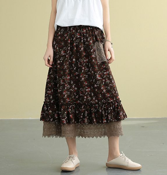 water-soluble flower stitching small floral skirt spring new literary retro loose wild bottoming women, Black
water-soluble flower stitching small floral skirt spring new literary retro loose wild bottoming women, Black