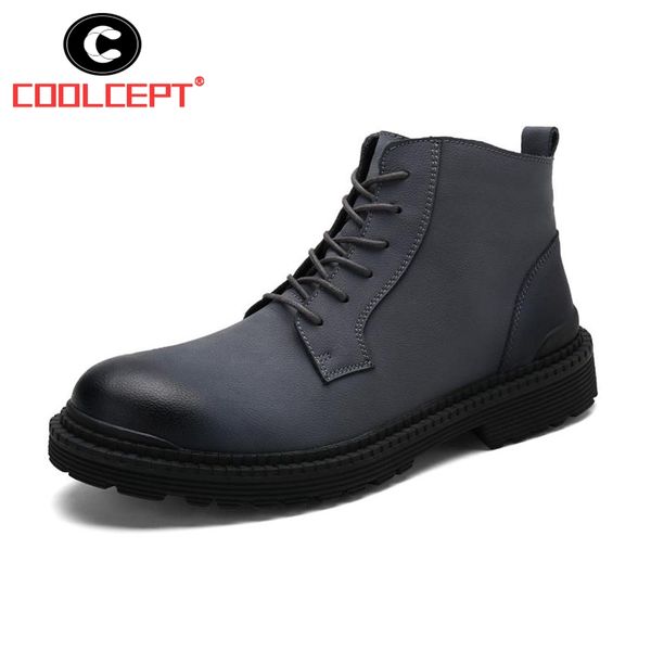 coolcept men real leather ankle boots lace up thick fur flats boots warm winter shoes vintage footwear size 38-44, Black
coolcept men real leather ankle boots lace up thick fur flats boots warm winter shoes vintage footwear size 38-44, Black