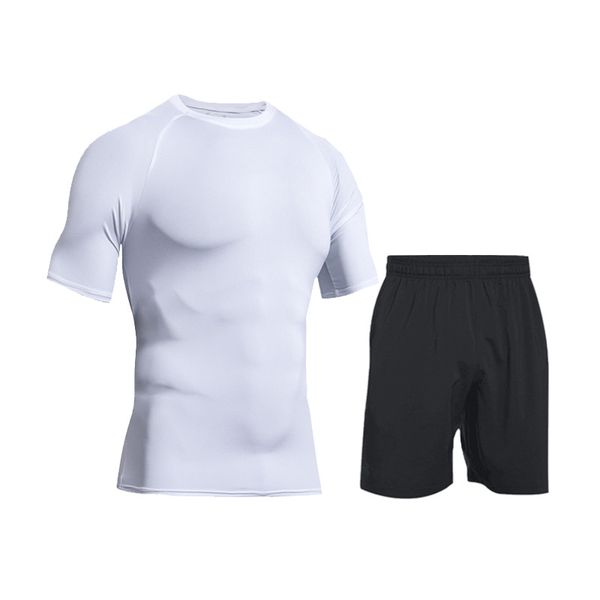 men's 2019 training jogging fitness set stretch short sleeve+sports shorts 2-piece gym outdoor tights sports set running, Black;blue
men's 2019 training jogging fitness set stretch short sleeve+sports shorts 2-piece gym outdoor tights sports set running, Black;blue