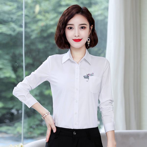 figure chun autumn long sleeve white shirt women's korean-style fashion butterfly flower embroidered white collar business base
figure chun autumn long sleeve white shirt women's korean-style fashion butterfly flower embroidered white collar business base