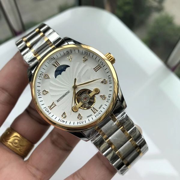 2020 3a new stainless steel fashion mechanical men's stainless steel automatic movement watch sports mens self-wind watches wristwatch, Slivery;brown
2020 3a new stainless steel fashion mechanical men's stainless steel automatic movement watch sports mens self-wind watches wristwatch, Slivery;brown