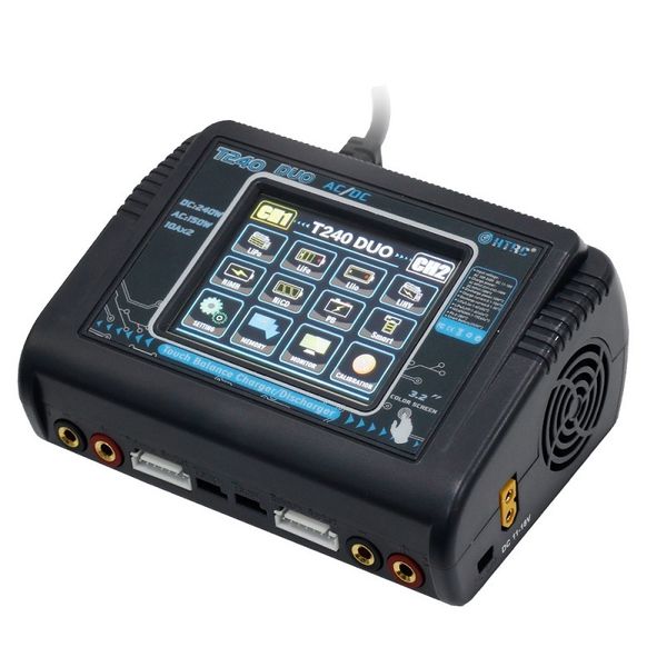 htrc t240 duo ac 150w dc 240w 10a touch screen dual channel battery balance charger discharger for rc models toys j190506
htrc t240 duo ac 150w dc 240w 10a touch screen dual channel battery balance charger discharger for rc models toys j190506