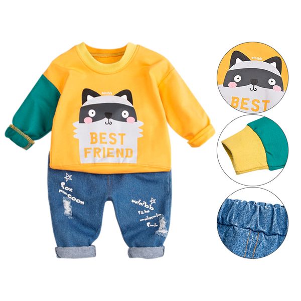 kid boy clothes 0-4t toddler fashion cute cartoon raccoon print boys sets autumn sweatshirt jeans 2 pieces children's sets, White
kid boy clothes 0-4t toddler fashion cute cartoon raccoon print boys sets autumn sweatshirt jeans 2 pieces children's sets, White
