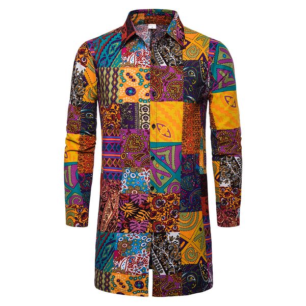 2019 men's blouse long sleeve printed shirt spring autumn new style casual african wind long shirt for male outwear, White;black
2019 men's blouse long sleeve printed shirt spring autumn new style casual african wind long shirt for male outwear, White;black
