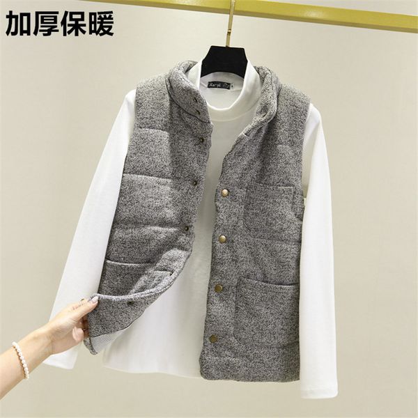 gowyimmes autumn women grey cotton vest lady sleeveless down cotton coat short paragraph female winter thick vest outwear 566, Black;white
gowyimmes autumn women grey cotton vest lady sleeveless down cotton coat short paragraph female winter thick vest outwear 566, Black;white