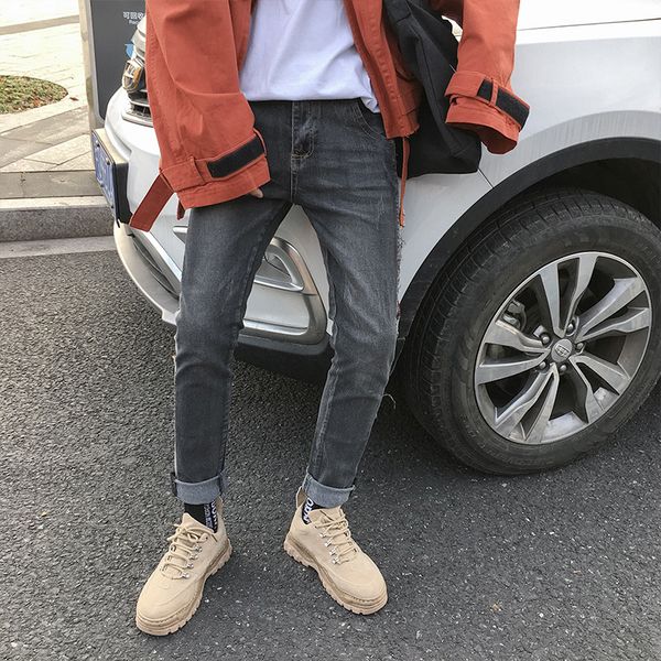 2019 spring nine points jeans male trend korean version of the stretch slim feet pants men's youth pants, Blue
2019 spring nine points jeans male trend korean version of the stretch slim feet pants men's youth pants, Blue
