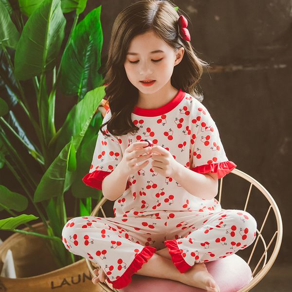 cute red cherry print pajamas set girls cotton short sleeve t-shirts +long pants ruffle sleeve suit kids pijamas sleepwear, Blue;red
cute red cherry print pajamas set girls cotton short sleeve t-shirts +long pants ruffle sleeve suit kids pijamas sleepwear, Blue;red