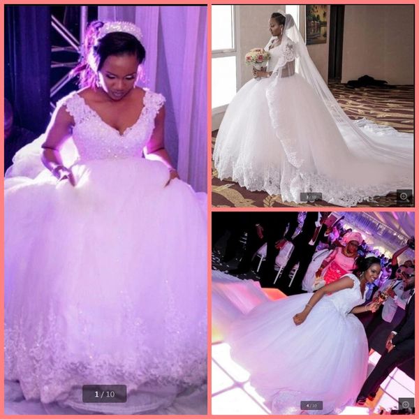 white ivory v neck wedding dresses lace applique beaded with court train sleeveless ball gowns wedding dress vestido de novia
white ivory v neck wedding dresses lace applique beaded with court train sleeveless ball gowns wedding dress vestido de novia