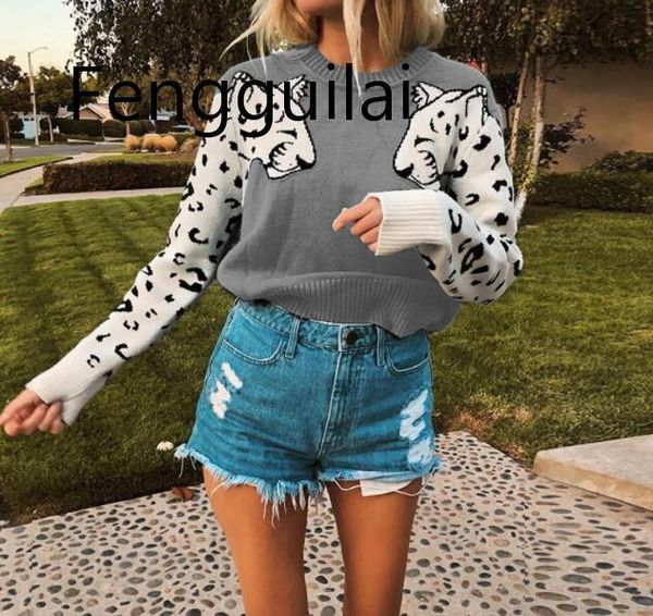 women leopard knitted sweater fall winter long sleeve female pullovers autumn casual knitting sweaters ladies jumpers, White;black
women leopard knitted sweater fall winter long sleeve female pullovers autumn casual knitting sweaters ladies jumpers, White;black