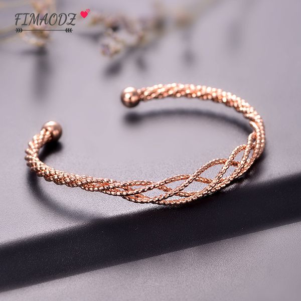 charm bracelets fimaodz design twist cubic silver/rose gold /gold korean version opening female simple bracelet wedding party gifts jewelry, Golden;silver
charm bracelets fimaodz design twist cubic silver/rose gold /gold korean version opening female simple bracelet wedding party gifts jewelry, Golden;silver