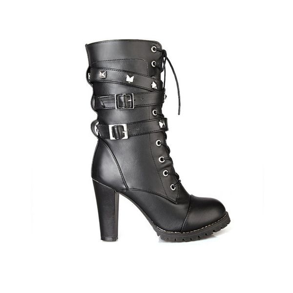 fashion women's lace up ankle booties punk rock rivet chunky heel leather military combat blakc brown boots, Black
fashion women's lace up ankle booties punk rock rivet chunky heel leather military combat blakc brown boots, Black