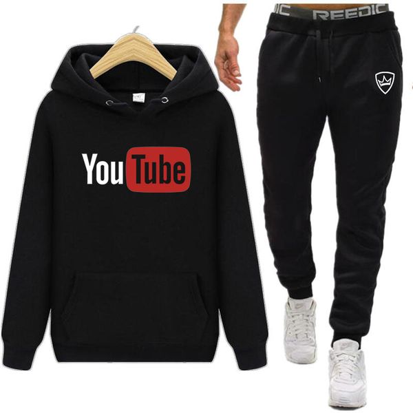 popular fashion hoodie + pants men's sweatshirt simple english letter printed hoodie men's casual versatile 2-piece set, Black 
popular fashion hoodie + pants men's sweatshirt simple english letter printed hoodie men's casual versatile 2-piece set, Black