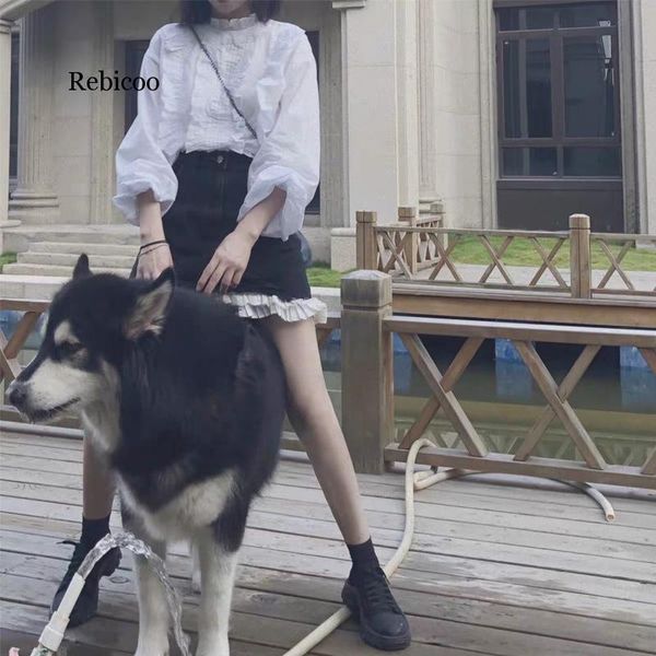 high-waisted lace washing gothic jeans skirt black white pattern denim mini pencil skirt irregular a-line patchwork streetwear
high-waisted lace washing gothic jeans skirt black white pattern denim mini pencil skirt irregular a-line patchwork streetwear