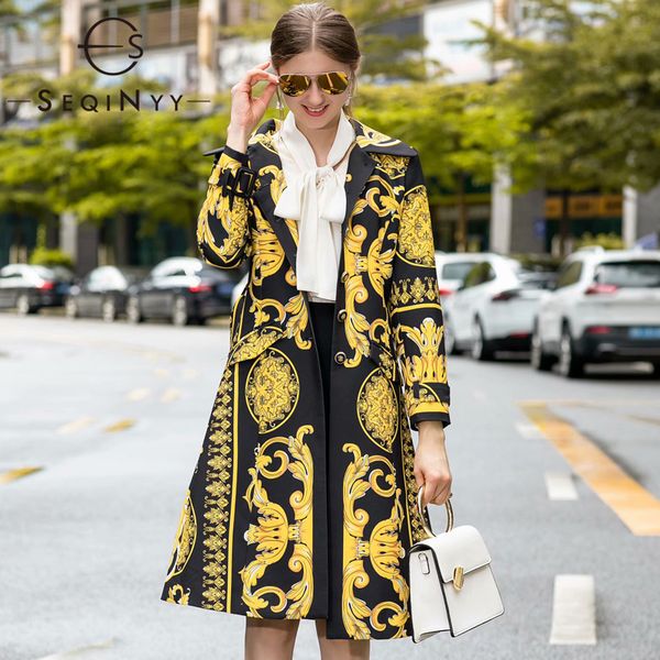 seqinyy long jacket 2020 autumn winter new fashion design long sleeve golden flowers printed vintage trench coat, Tan;black
seqinyy long jacket 2020 autumn winter new fashion design long sleeve golden flowers printed vintage trench coat, Tan;black